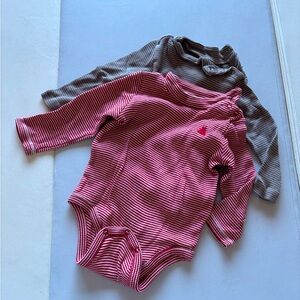 Organic cotton striped bodysuit- set of 2